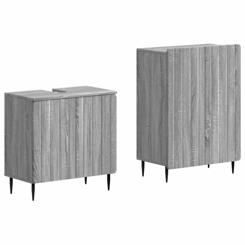 Set di Armadi da Bagno da 2 Pezzi ZWOLLE Sonoma grigio 3417600
