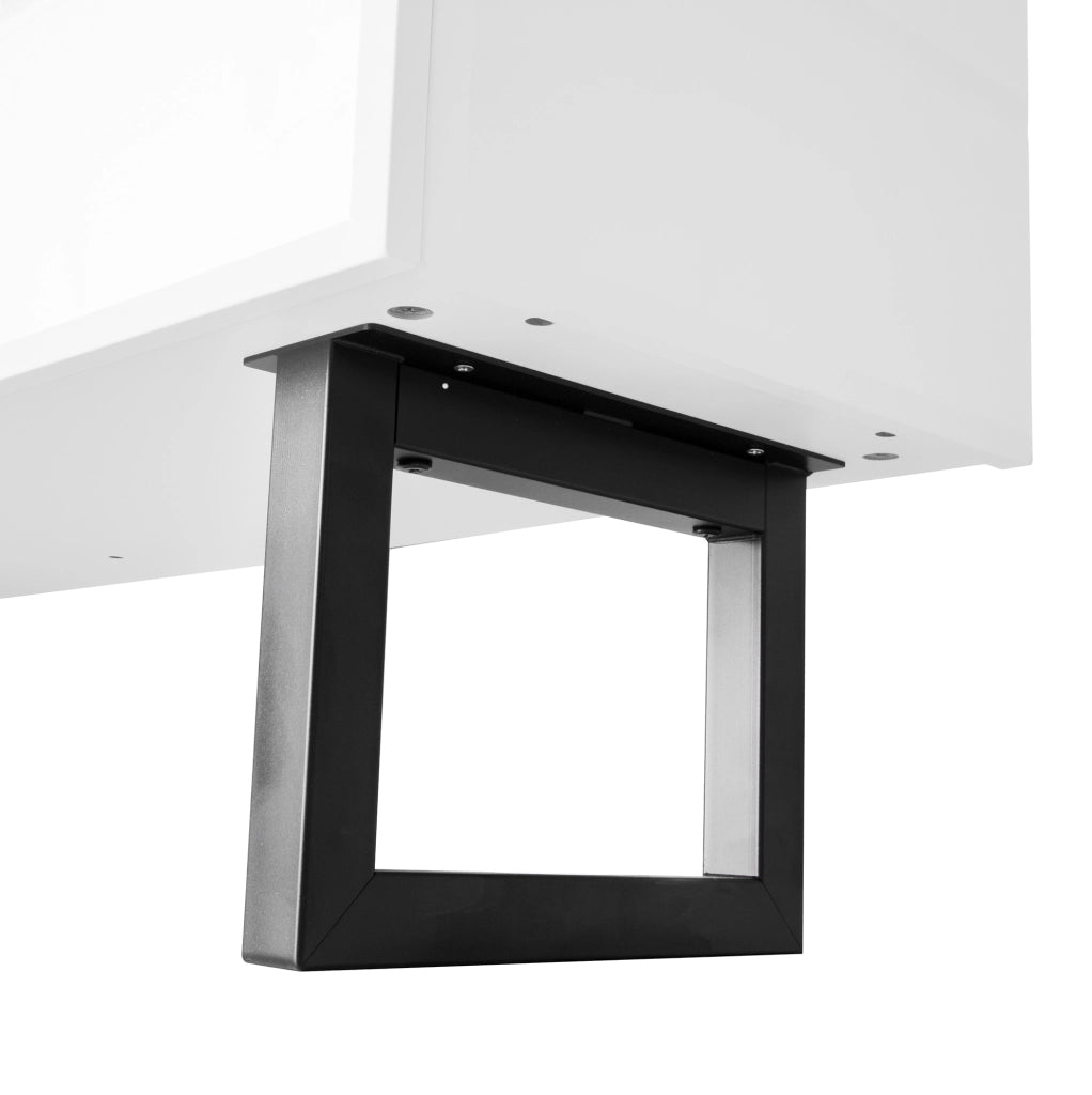 Mobile TV ULEVR 170x35x47 cm con 3 cassetti e gambe in ferro, nero e bianco