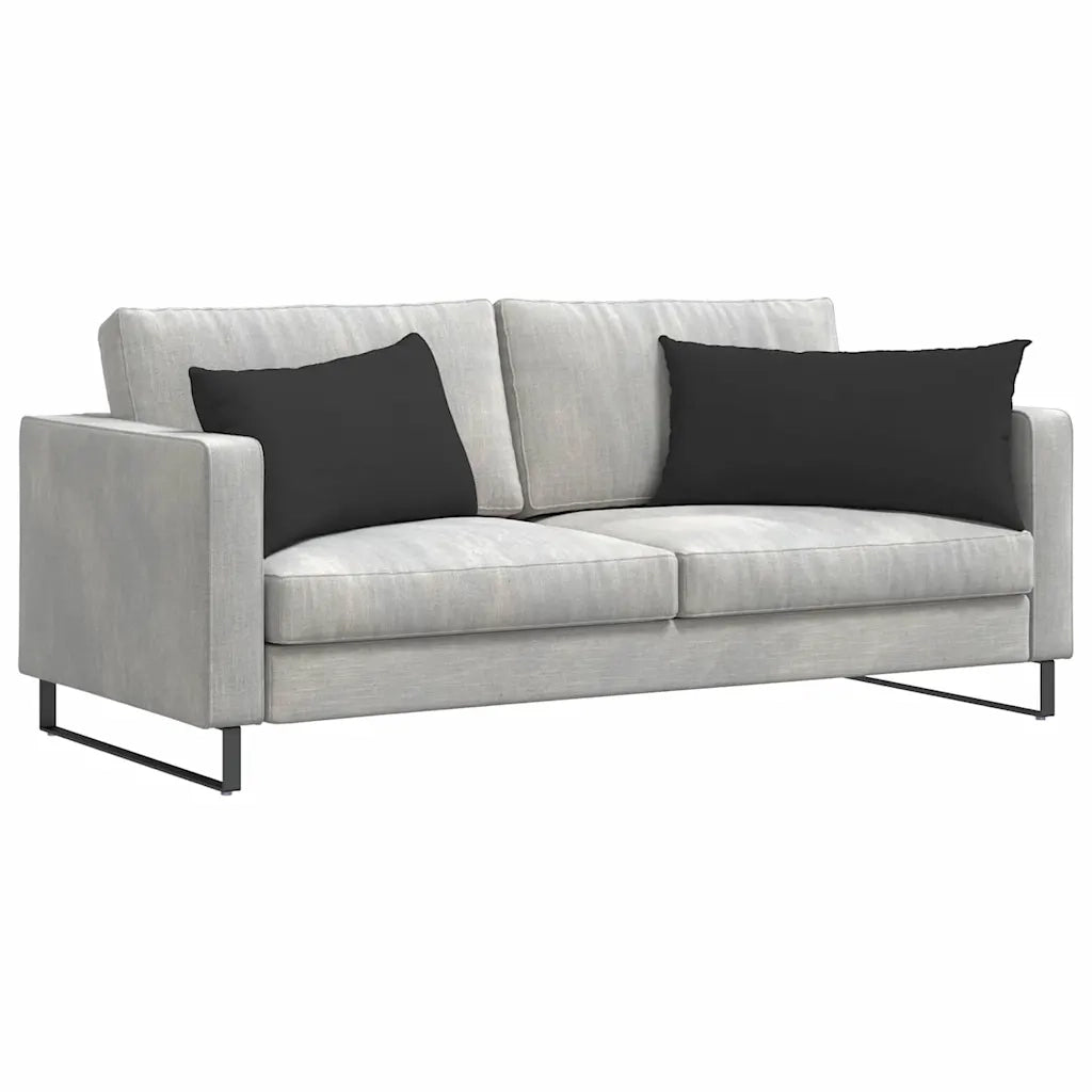 Cuscini da Divano 2 pcs Nero 80 x 40 cm Tessuto