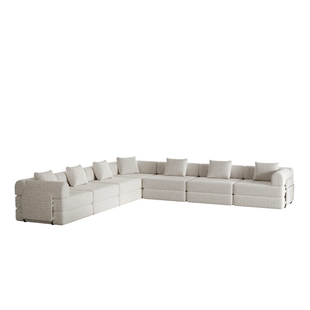 Divano Letto 2 in 1 con Vano Portaoggetti ¨C MINIMAL ¨C Chenille, Struttura Metallo