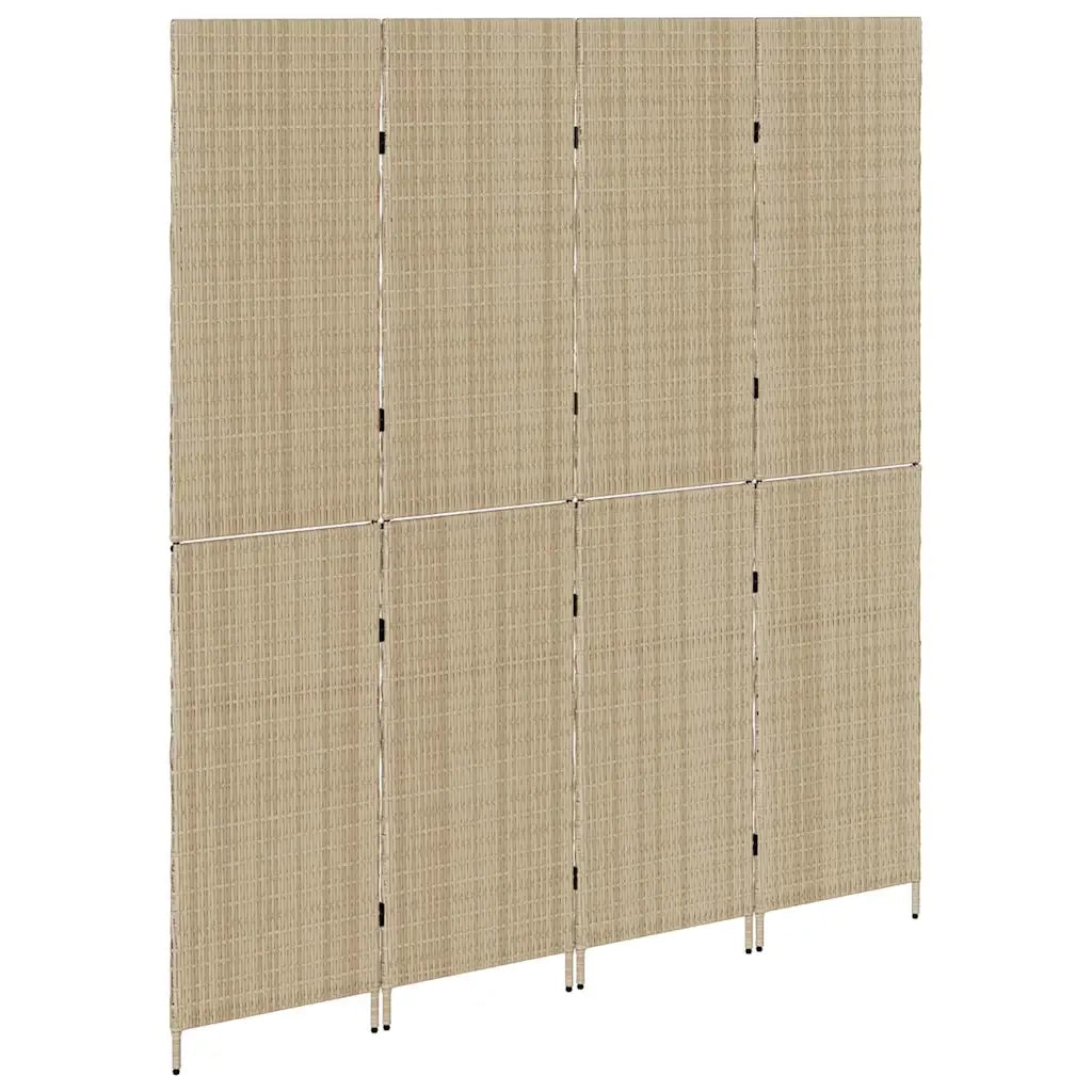 Divider per stanze Beige 195 x 180 cm polyrattan 42003679