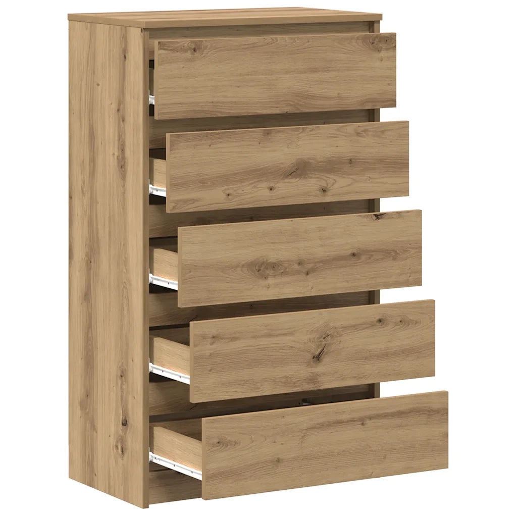Cassettiera Rovere Artigianale 60x36x103cm in Legno Multistrato 855997