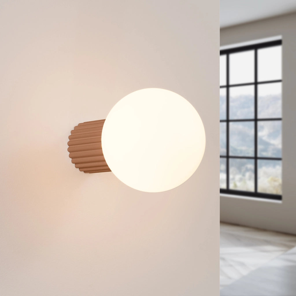 Applique SFERA mocca con globo vetro bianco G9 IP44