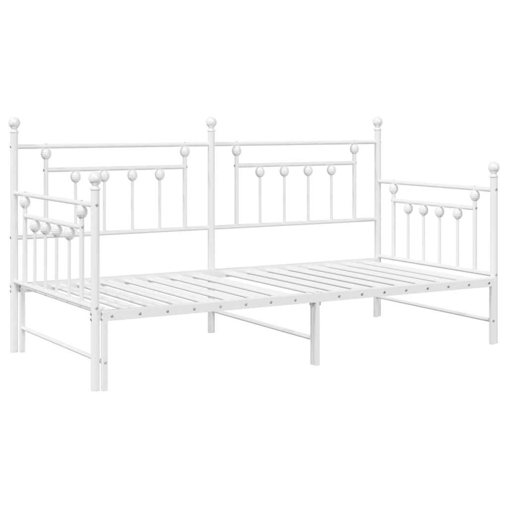 Struttura Letto Giorno  con Letto Estraibile Bianco 100x200 cm in Acciaio