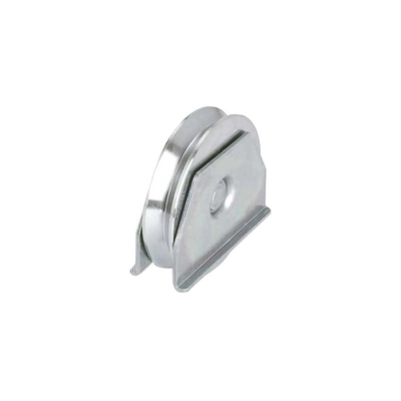 RUOTA CON SUPPORTO LATERALE PER CANCELLI GOLA TONDA 120 mm