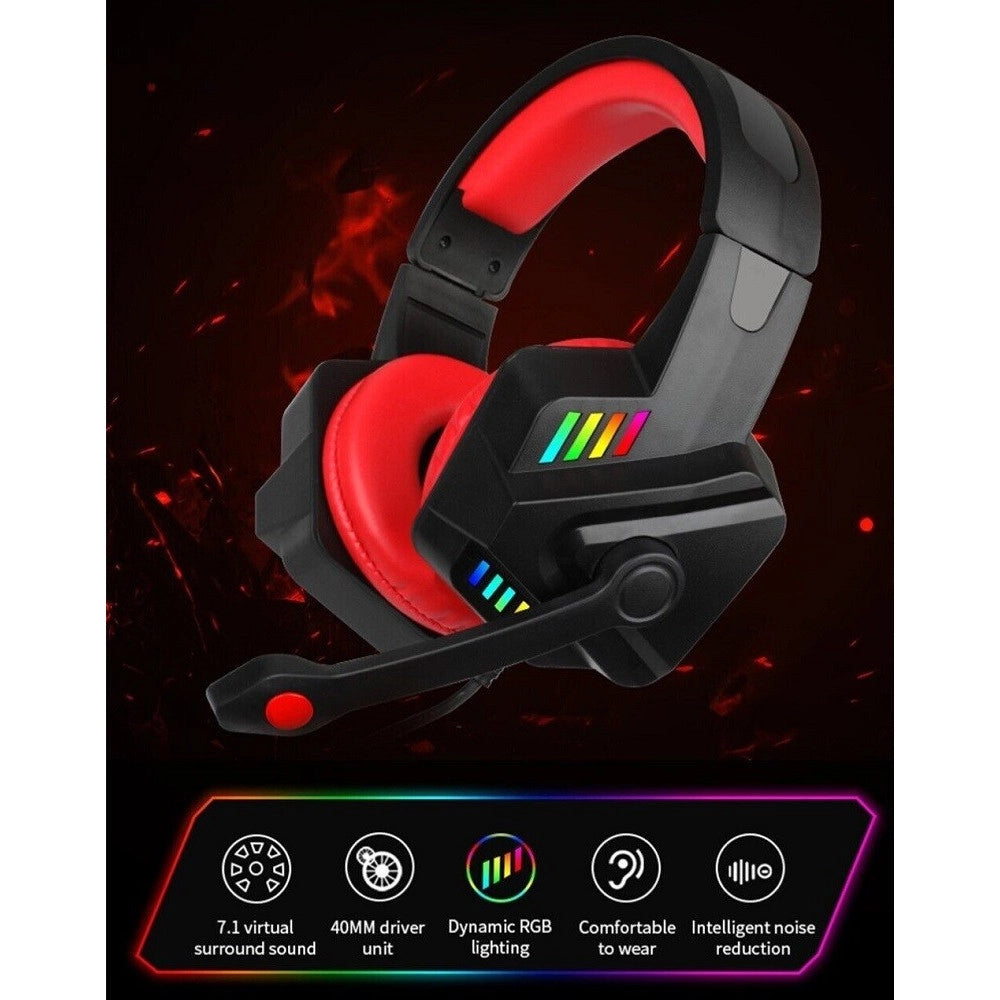 Trade Shop - Cuffie Gaming Con Microfono Per Pc Ps4 Xbox Console Illuminazione Led Rgb Gm301 -