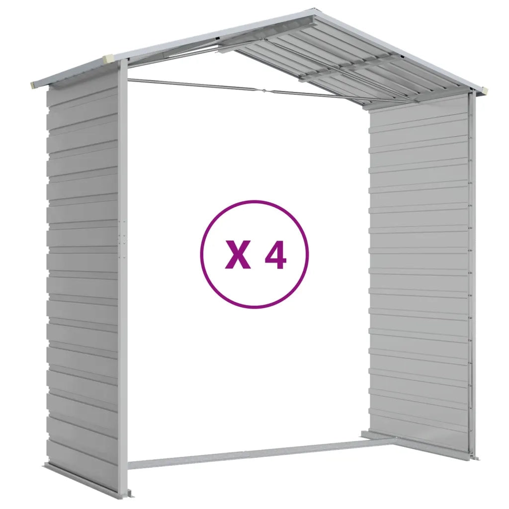 Casetta da giardino grigio chiaro 191x385x198 cm in acciaio zincato 3188245