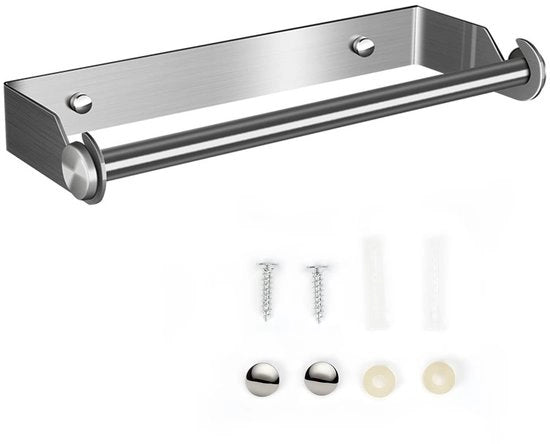 Sostegno per cucina in acciaio inossidabile 304 - fissaggio alla parete - multifunzionale - supporto appeso - resistente ai graffi - impermeabile - supporto per asciugamani in carta