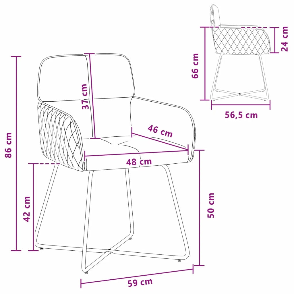 Sedie da pranzo 4 pz Velluto Verde Scuro 59 x 56,5 x 86 cm 3428211