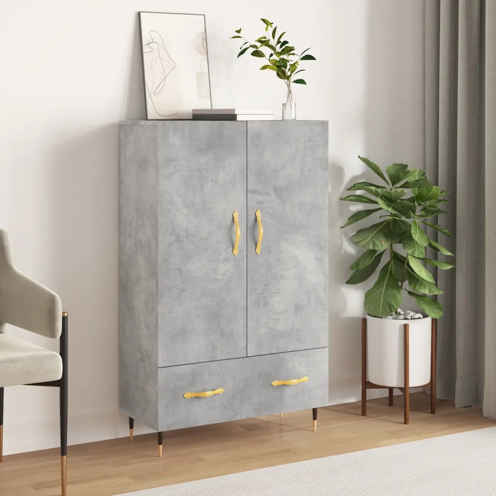 Credenza-Buffet-Armadio da cucina Grigio Cemento 69,5x31x115 cm in Legno Multistrato 920439