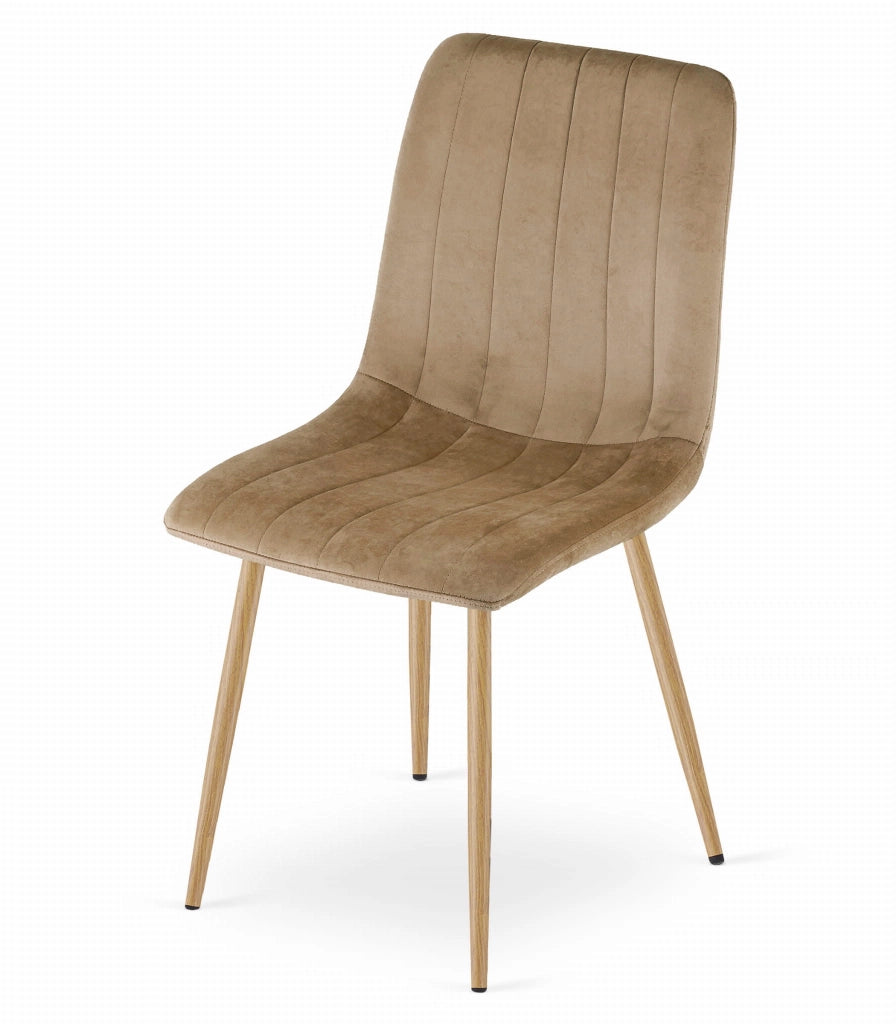 Sedia VALORA JEWA - Moderna in velluto marrone con gambe in legno x 3