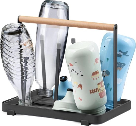 Flessa Asciugacapacchi Universale Metallo Nero per SodaStream Filtro Asciugacapacchi - Duo Crystal Easy Drink Biberon Flessa Asciugacapacchi