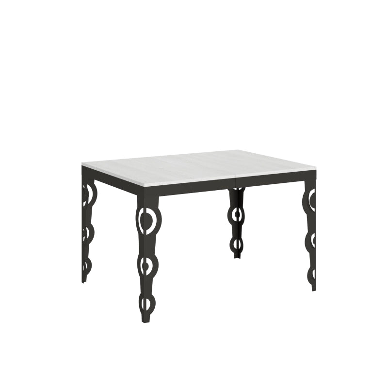 Tavolo allungabile 90x120/224 cm Karamay Evolution telaio Antracite - Bianco Frassino