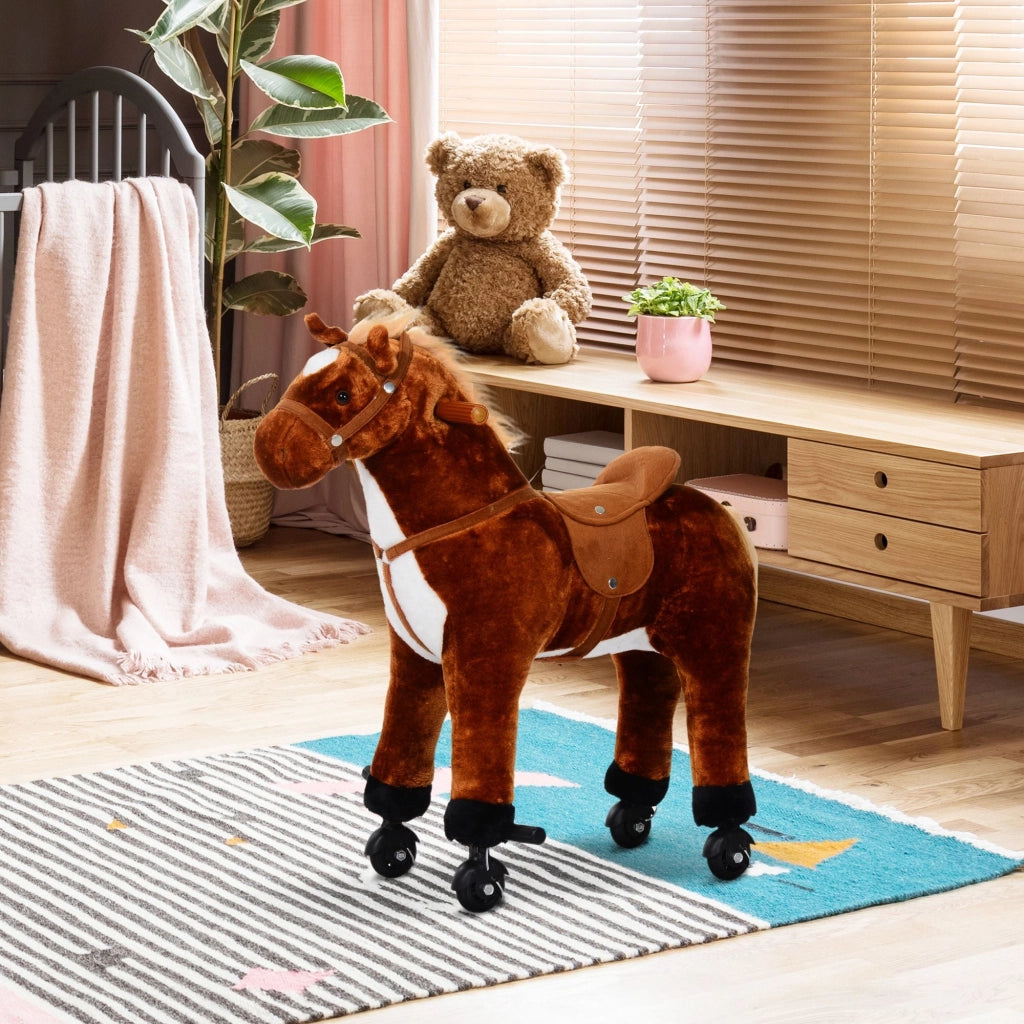 Cavallo Cavalcabile per Bambini con Suoni Marrone