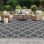Tappeto per esterno da giardino - Grande, impermeabile e reversibile - Grigio 150 x .