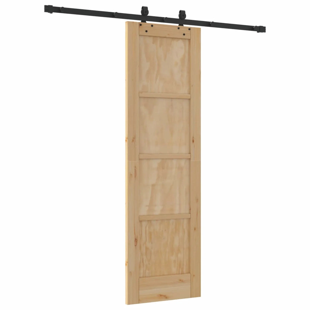 Porta scorrevole Naturale e Nero 61 x 198,5 cm