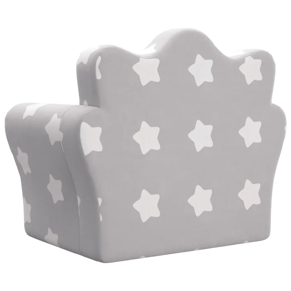 Divano letto | Sof¨¤ letto | Letto singolo Bambini Grigio Chiaro con Stelle Morbido Peluche