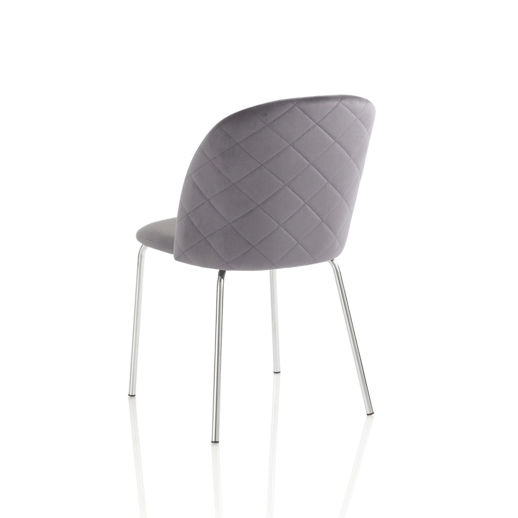Set 2 Sedie 45x47x85 cm in Velluto Grigio