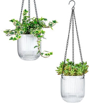 Bacchetta autoirrigante 4,5" per interno, 2-pack con fori di drenaggio, piccoli vasi pendenti, cesto per piante, livello dell'acqua visibile, supporto per piante
