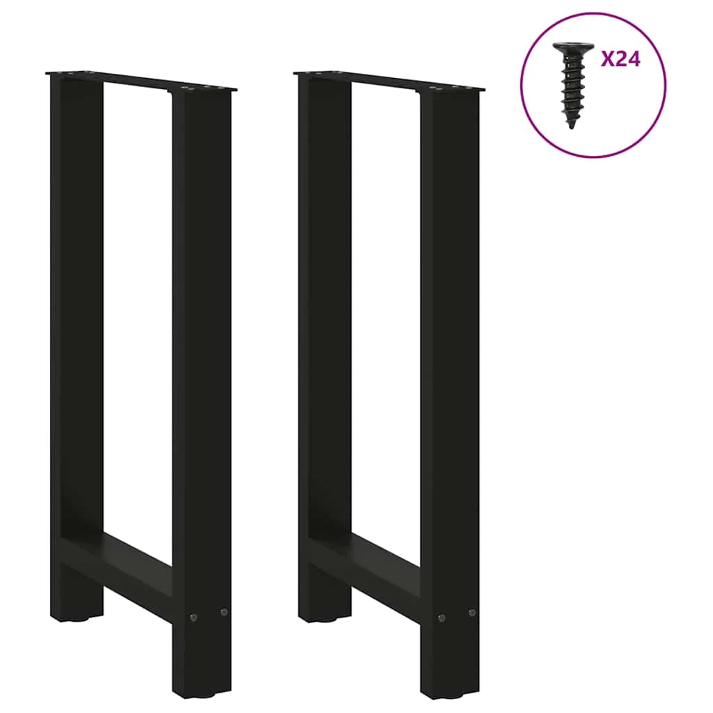 Set di 2 gambe per tavolo da bar regolabili moderne 50 x 91 cm in acciaio nero 02_0057568