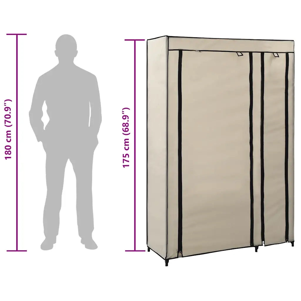 Armadio Pieghevole Crema 110x45x175 cm in Tessuto CFW5093833