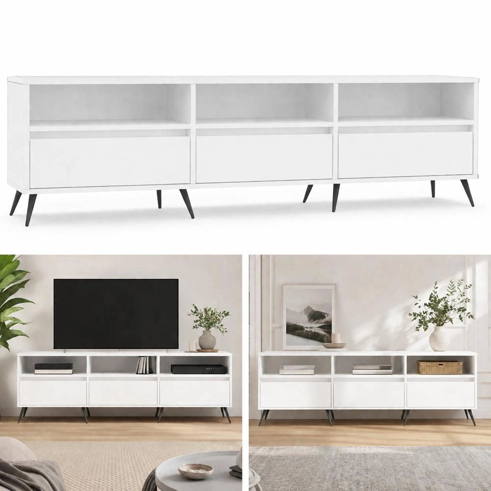 TV Cabinet White 150x30x44.5 Cm Wood-based Material