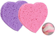 Saponi per il viso 2 pezzi - Pannelli di pulizia per il viso riciclabili a forma di cuore - Spugna naturale - Sofficissimi e confortevoli - Elevata assorbimento idrico - Sicuri per la pelle - Pannelli di pulizia per il viso
