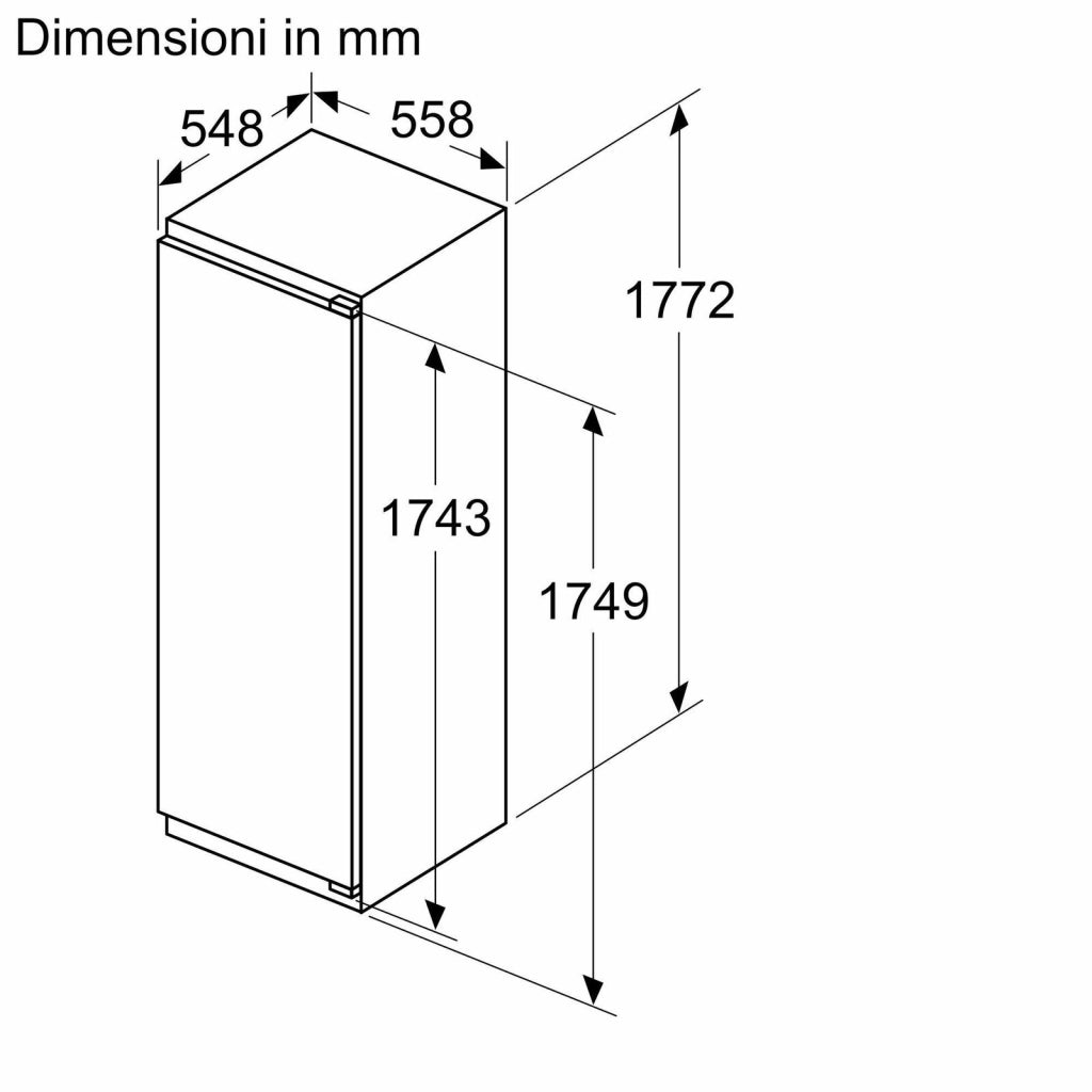 Bosch Serie 2 Frigorifero monoporta da incasso con congelatore, 177.5 x 56 cm