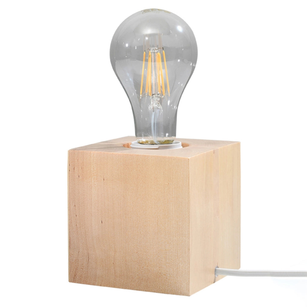 Lampada da tavolo DORMA legno naturale E27 Pure Lume