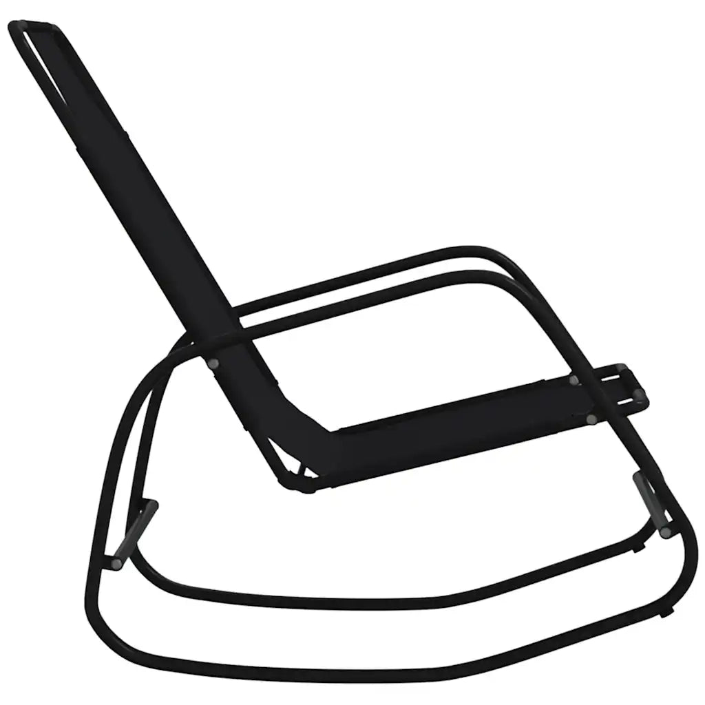 Lettini PrendiLettino sole | Sdraio da giardino | Lettino da sole a Dondolo 2 pz in Acciaio e Textilene Nero