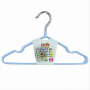 Trade Shop - Set 5 Pz Grucce Stampelle Appendiabiti Metallo Gommate Antiscivolo Celeste 87672 -