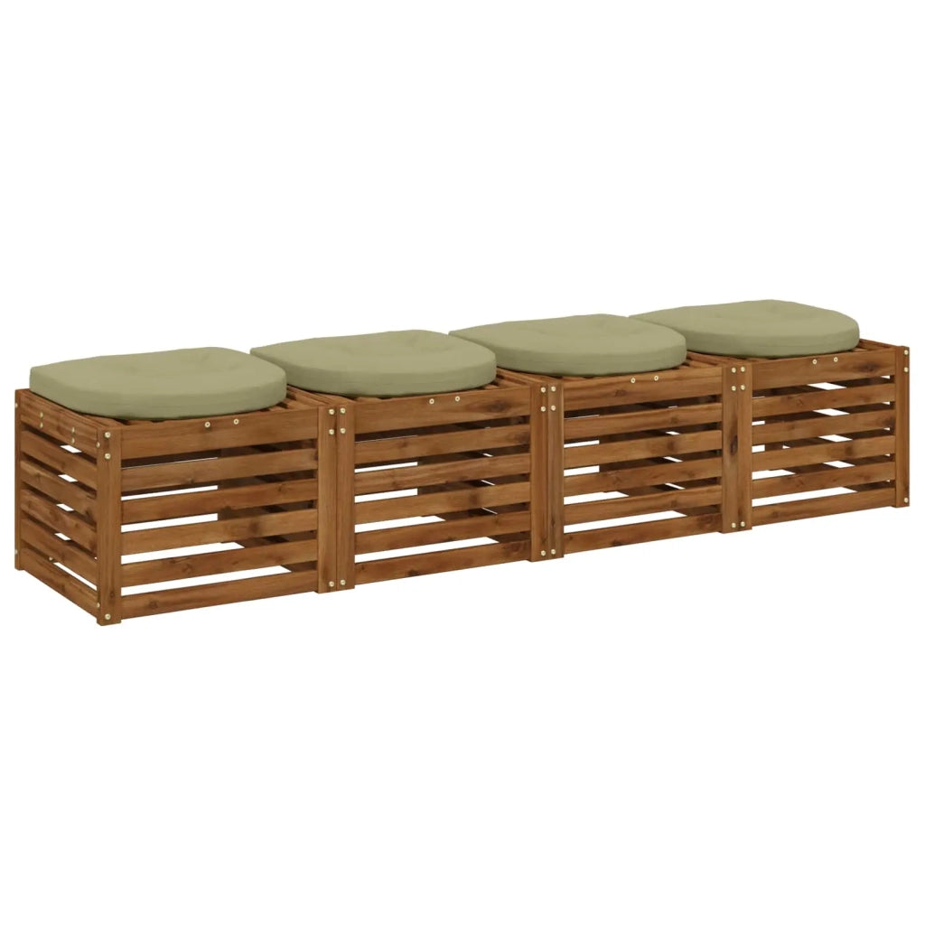 Cuscini per Sedia in 4 Pezzi 4 pz 100% Poliestere Verde chiaro 945311