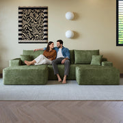 Divano angolare Chaise Longue ¨C Minimal ¨C Verde, 270cm, senza montaggio