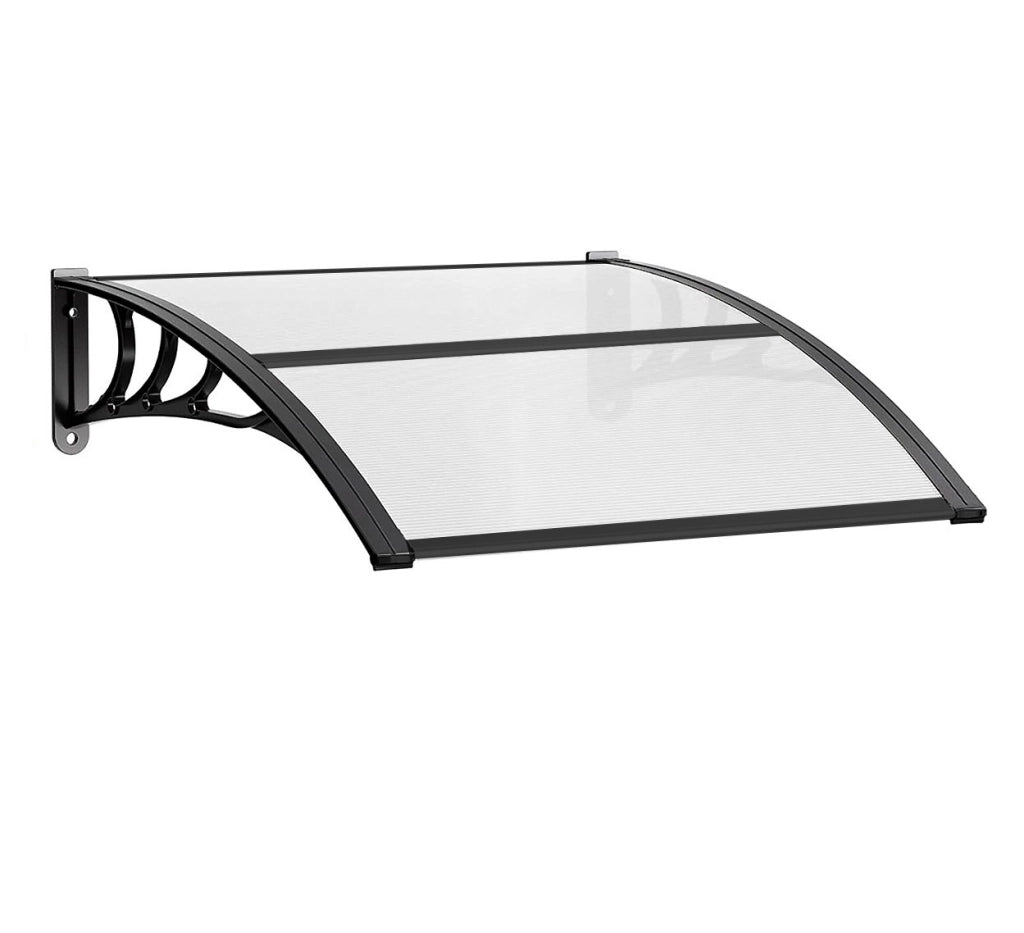 Pensilina Tettoia Modulare Tetto Copertura Porta Finestra Esterno Alveolare Trasparente - 120x80 Cm