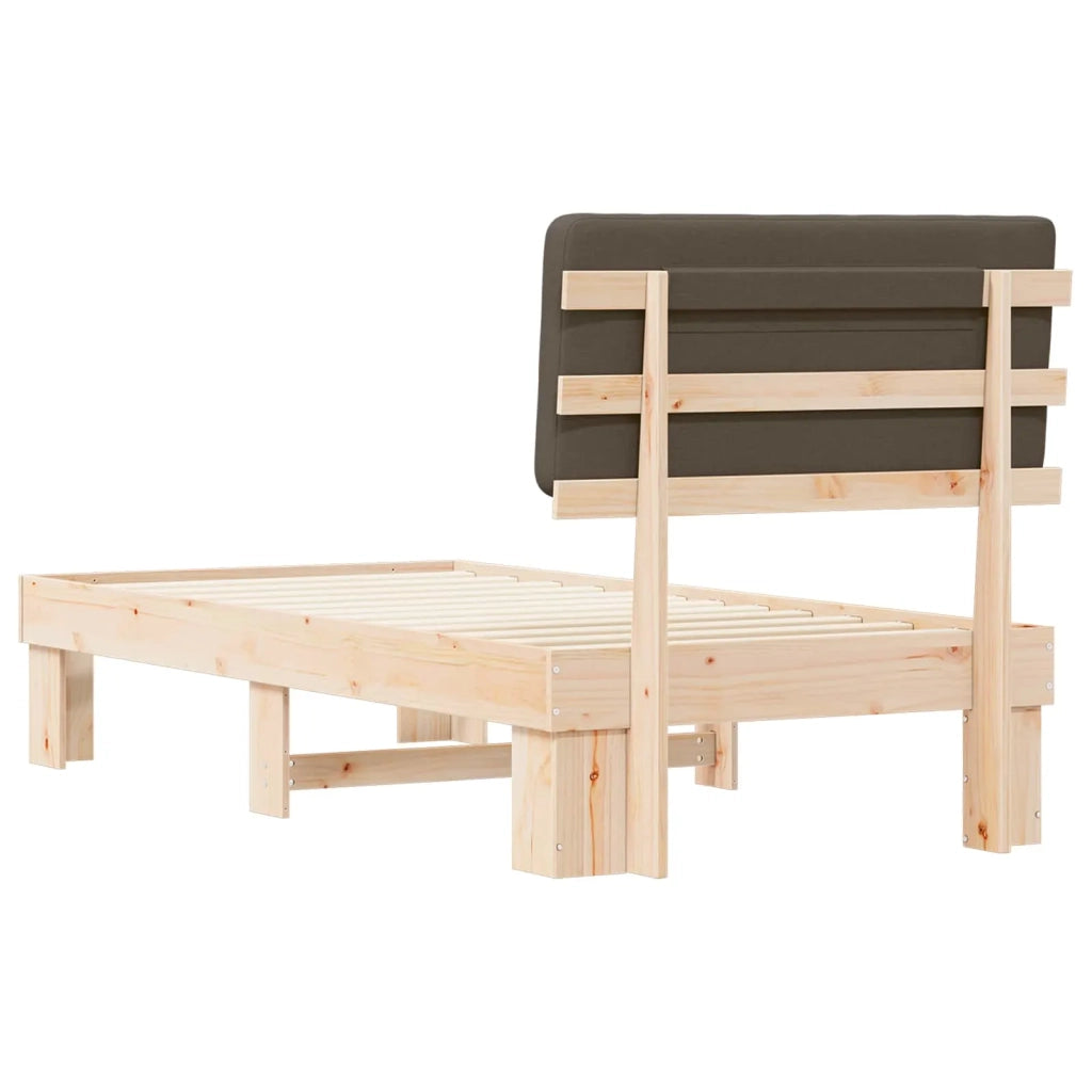 Letto con Testiera Rivestita Talpa 100 x 200 cm Pino massello 877372