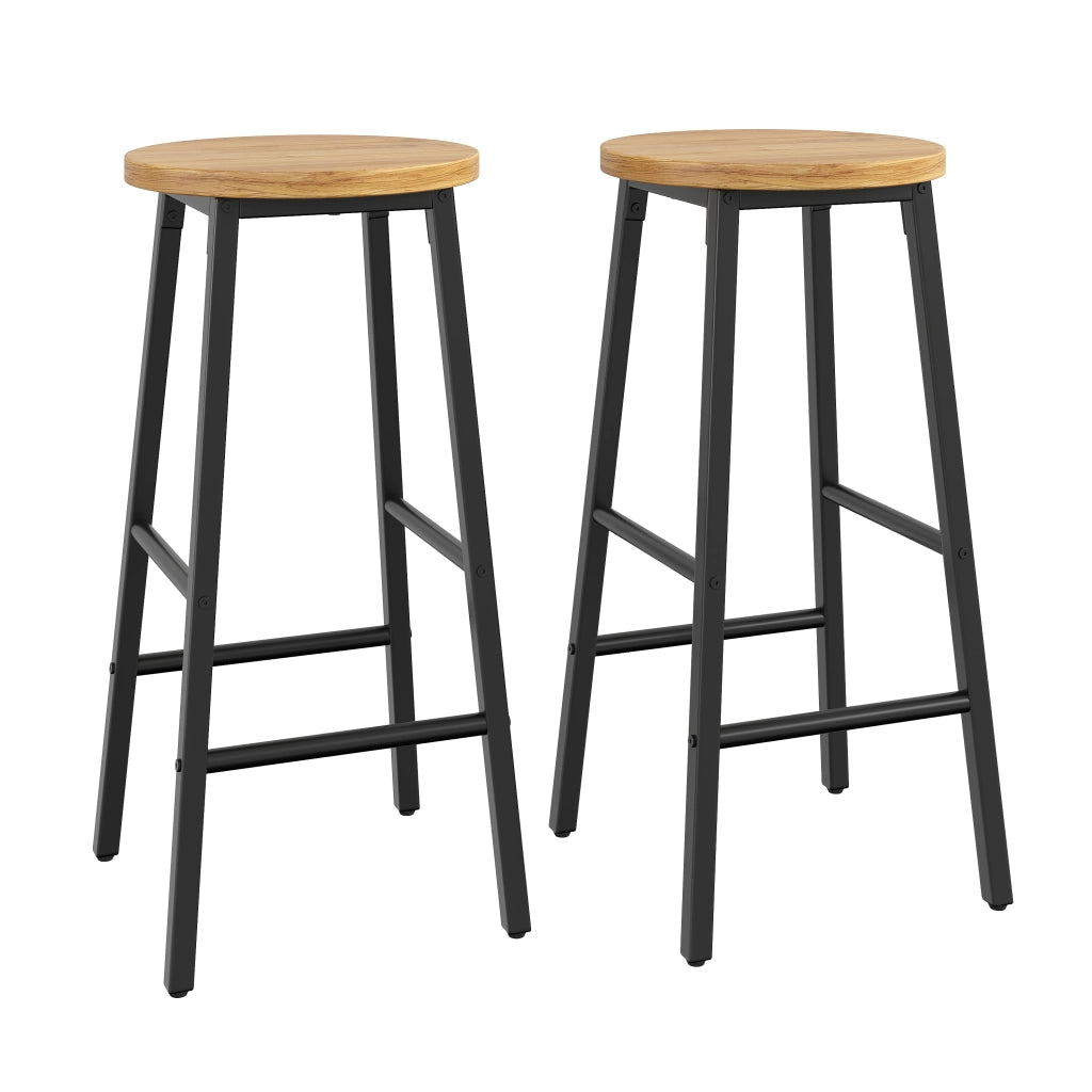 SGABELLO da bar 30x30x63 cm MDF e metallo nero Set da 2 pezzi