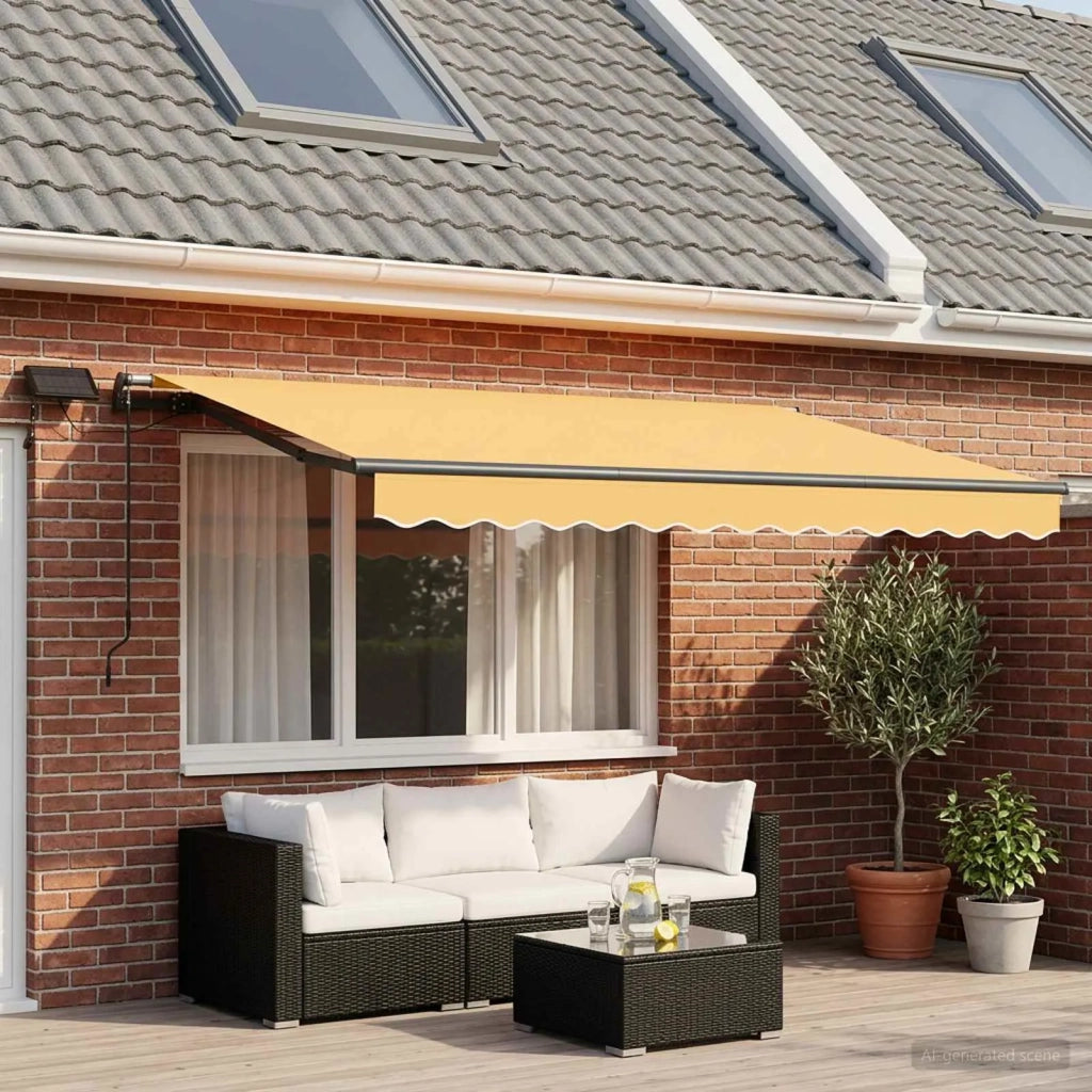 Tenda retrattile Sabbia 450 × 300 cm Tessuto e Alluminio 3426187