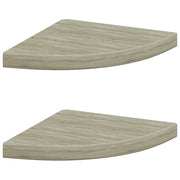 2 pz Scaffali Angolari a Parete | Mensola sospesa Rovere 35x35x3,8 cm in MDF