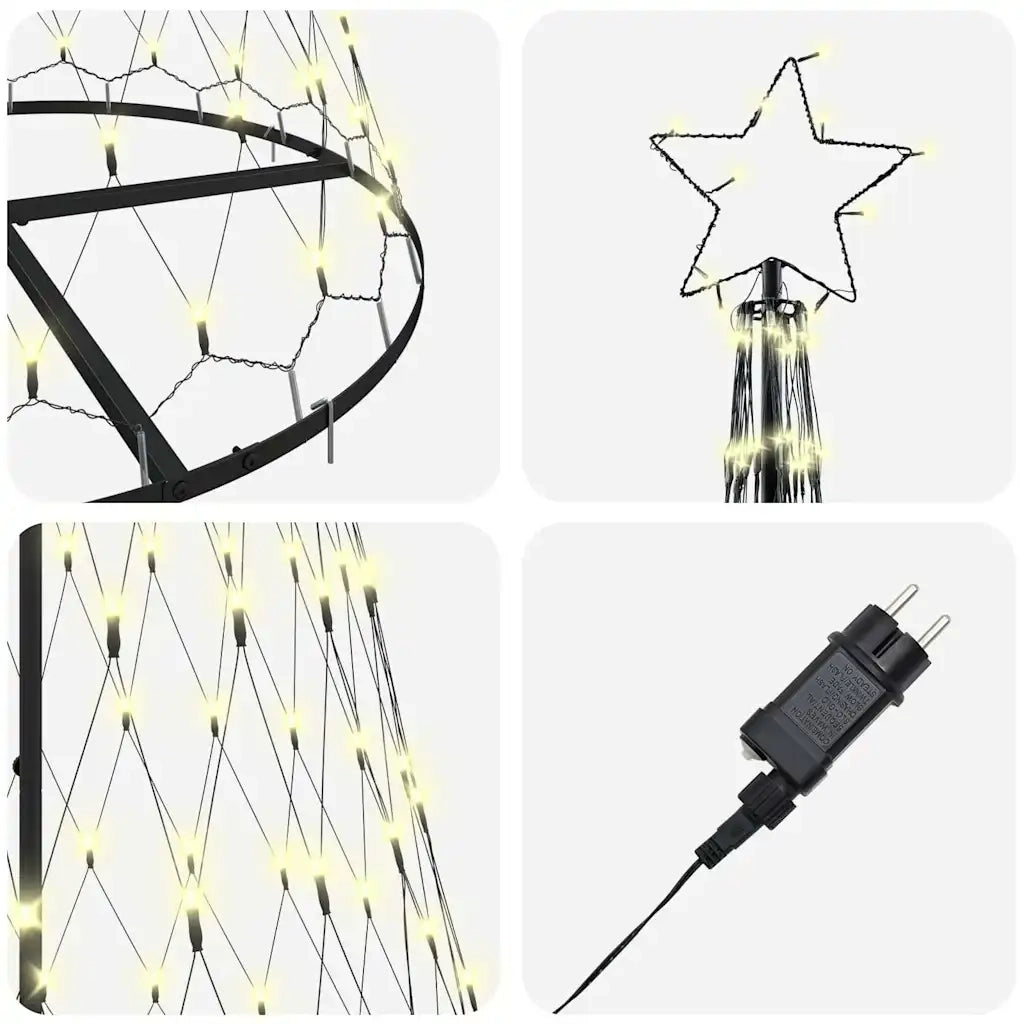 Albero di Natale LED con 295 LED Bianco caldo 250 cm Metallo 42018783
