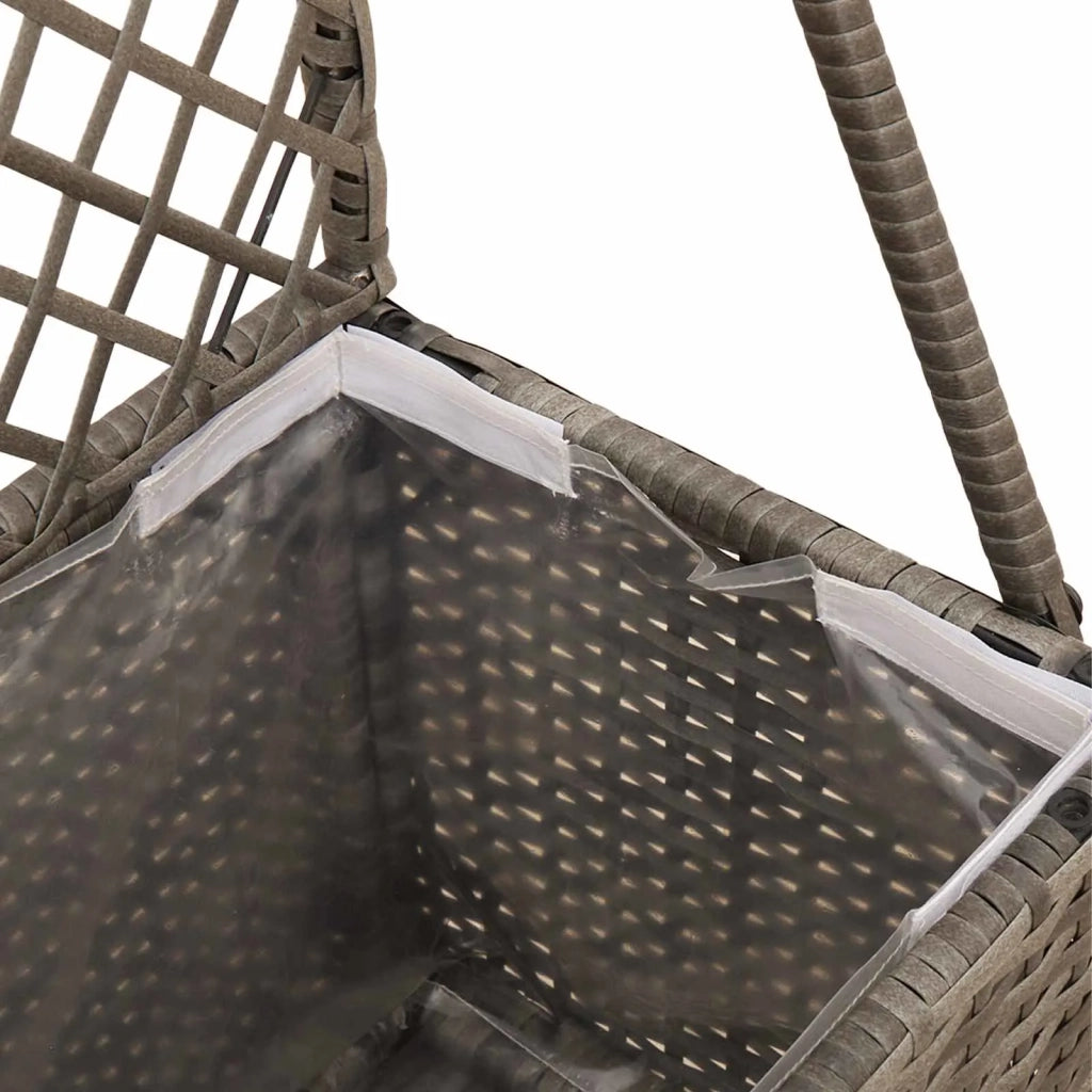 Fioriere | Cassetta per fiori | Vaso da Giardino con Trellis Grigio 35 x 30 x 135 cm polyrattan