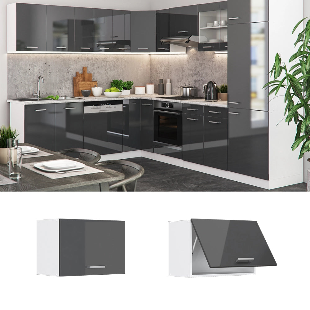 Vicco Pensile da cucina Antracite lucido 60 cm Piatto