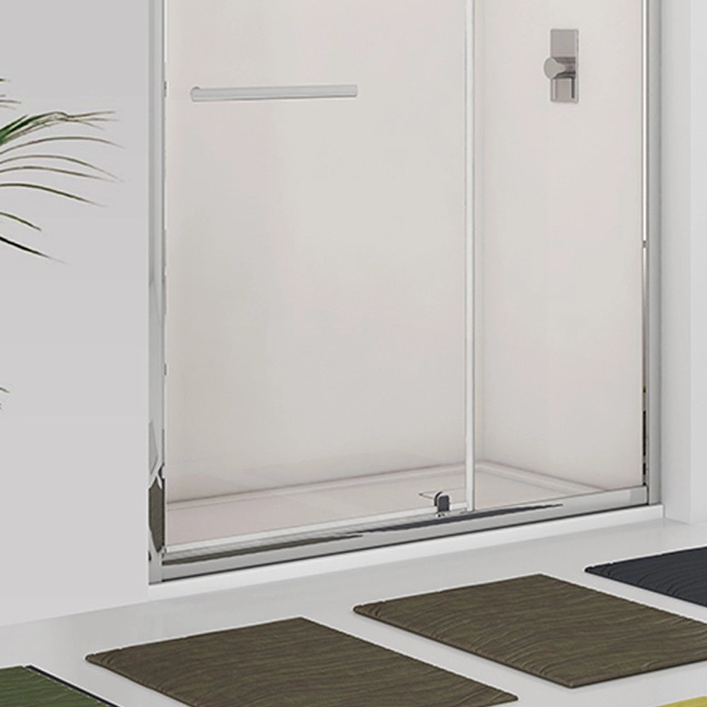 Porta battente e fisso 137-141 cm, vetro trasparente - new plus
