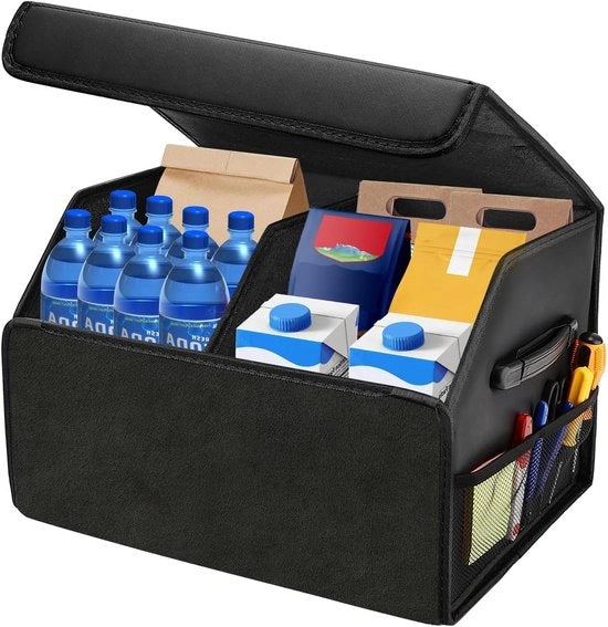 Borsa da viaggio in pelle pieghevole con coperchio 44 x 31 x 29 cm impermeabile con superficie antiscivolo per uso quotidiano in campeggio nero