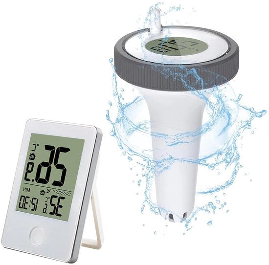 Termometro per piscine e laghi - Impermeabile e facilmente leggibile - Con monitor di temperatura interna