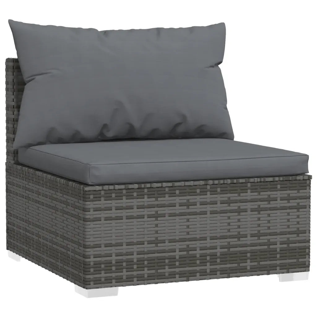 Set Divani da Giardino con Cuscini 2 pz in Polyrattan Grigio cod mxl 40362