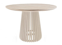 Tavolo Rotondo Fisso Ø 130x75 cm Caffè White in Legno Naturale