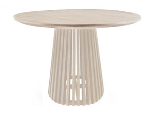 Tavolo Rotondo Fisso Ø 130x75 cm Caffè White in Legno Naturale