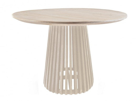 Tavolo Rotondo Fisso Ø 130x75 cm Caffè White in Legno Naturale