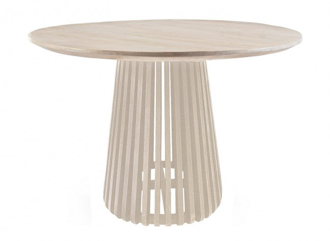 Tavolo Rotondo Fisso Ø 130x75 cm Caffè White in Legno Naturale