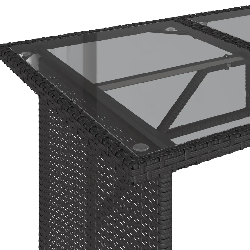 Set da Pranzo da Giardino 2 pz con Cuscini Nero in Polyrattan 366328